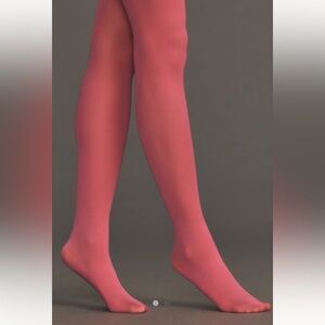 Anthropologie Pink Opaque Medium Tights